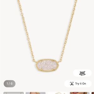 Kendra Scott Elisa Gold Necklace with Iridescent Drusy Pendant